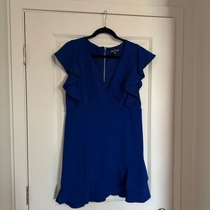 Crystal Doll Royal Blue Ruffle Mini Dress Size XL
